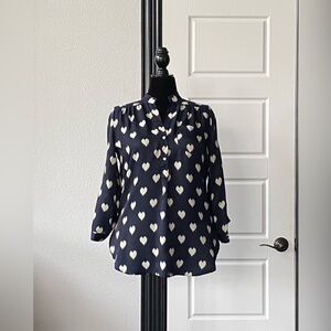 Pixley Heart Print Blouse